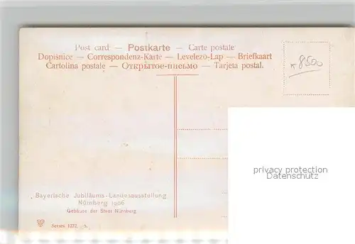 AK / Ansichtskarte Ausstellung Bayr Landes Nuernberg 1906 Gebaeude der Stadt Nuernberg  Kat. Expositions