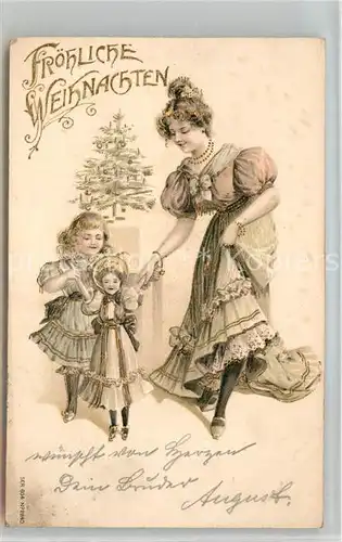 AK / Ansichtskarte Weihnachten Kinder Mutter Weihnachtsbaum Litho  Kat. Greetings