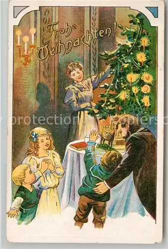 AK / Ansichtskarte Weihnachten Kinder Kinderspielzeug Weihnachtsbaum Litho  Kat. Greetings