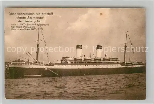 AK / Ansichtskarte Dampfer Oceanliner Monte Sarmiento  Kat. Schiffe