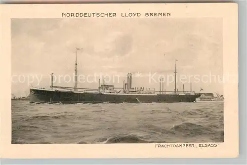 AK / Ansichtskarte Dampfer Oceanliner Frachtdampfer Elsass Norddeutscher Lloyd Bremen  Kat. Schiffe