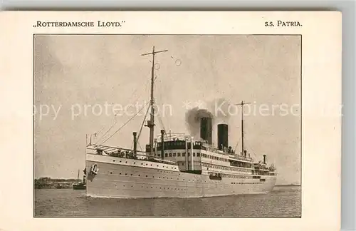 AK / Ansichtskarte Dampfer Oceanliner S.S. Patria Rotterdamsche Lloyd  Kat. Schiffe