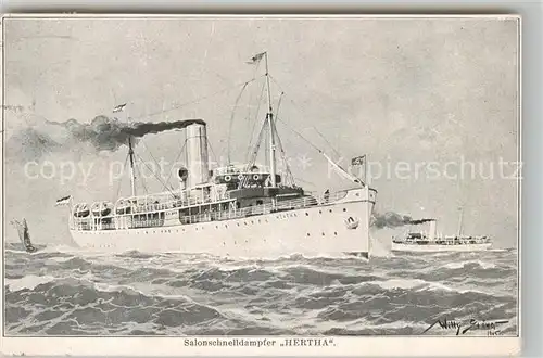 AK / Ansichtskarte Dampfer Oceanliner Salonschnelldampfer Hertha Willy Stoewer  Kat. Schiffe
