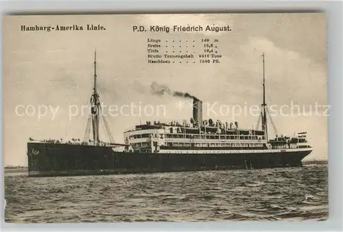 AK / Ansichtskarte Dampfer Oceanliner P.D. Koenig Friedrich August  Kat. Schiffe