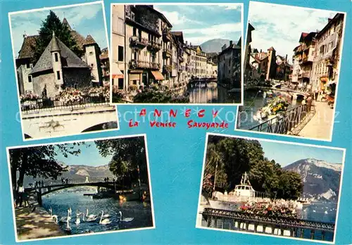 AK / Ansichtskarte Annecy Haute Savoie Quai Hafen Bruecke Flusspartie Kat. Annecy