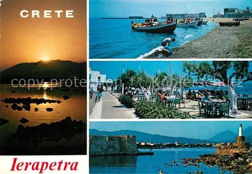 AK / Ansichtskarte Ierapetra Kreta Sonnenuntergang Terrasse Hafeneinfahrt Leuchtturm  Kat. Griechenland