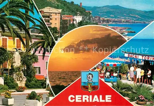 AK / Ansichtskarte Ceriale Liguria Teilansicht Sonnenuntergang Kat. 