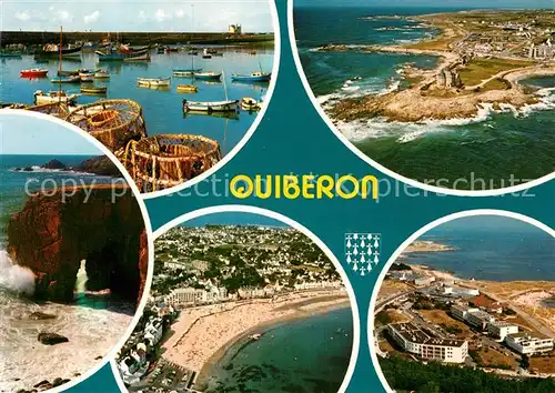 AK / Ansichtskarte Quiberon Morbihan Port Maria Pointe de Beg er Lan Arche de Port Blanc Plage Centre de Thalassotherapie Kat. Quiberon