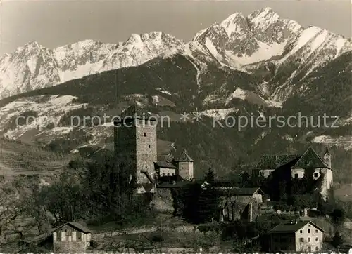 AK / Ansichtskarte Meran Merano Schloss Tirol mit Ilfinger Sarntaler Alpen