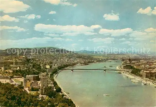AK / Ansichtskarte Budapest Stadtpanorama mit Donau Kat. Budapest