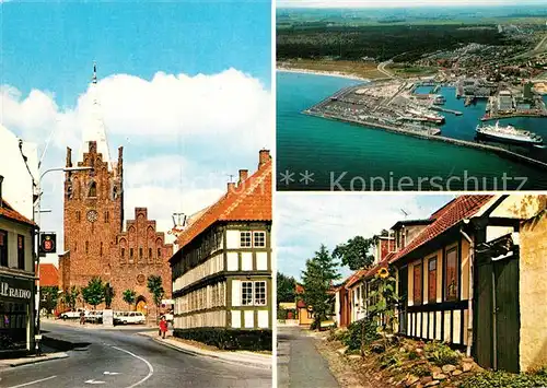 AK / Ansichtskarte Grenaa Kirken Museet Fliegeraufnahme Havnen Nederstraede  Kat. Grenaa