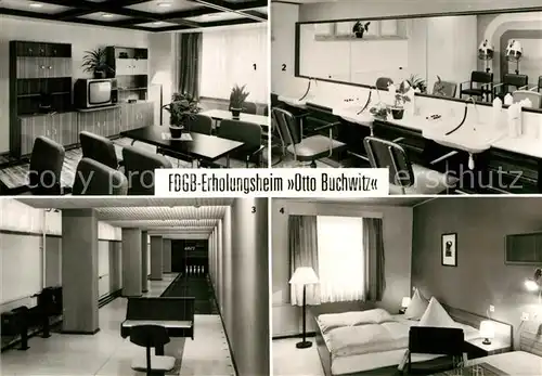 AK / Ansichtskarte Schellerhau FDGB Erholungsheim Otto Buchwitz Klubraum Friseursalon Kegelbahn Zimmer Kat. Altenberg