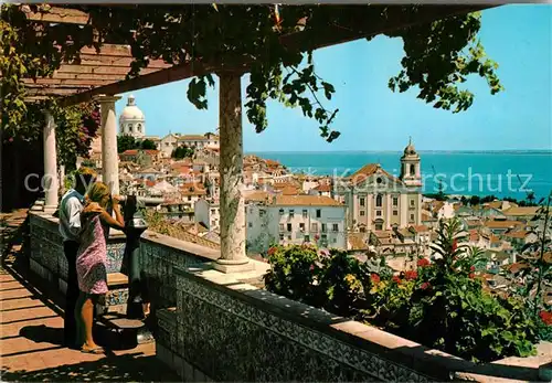 AK / Ansichtskarte Lisboa Miradouro de Santa Luzia Alfama Aussichtspunkt Blick aufs Meer Kat. Portugal