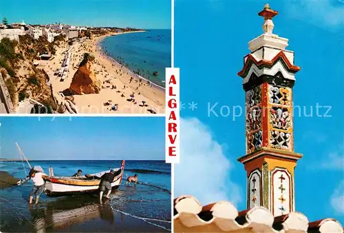 AK / Ansichtskarte Albufeira Strand Fischerboot Turm Kat. Albufeira