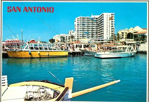 AK / Ansichtskarte San Antonio Ibiza Embarcadero Hafen Ausflugsboote Hotel