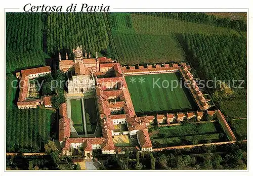 AK / Ansichtskarte Certosa Di Pavia Fliegeraufnahme Kloster 24 Zellen Kat. Italien