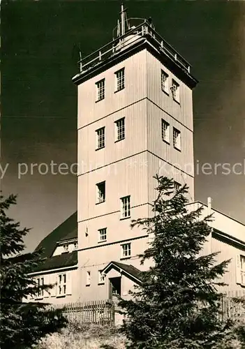 AK / Ansichtskarte Oberwiesenthal Erzgebirge Wetterwarte auf Fichtelberg Kat. Oberwiesenthal