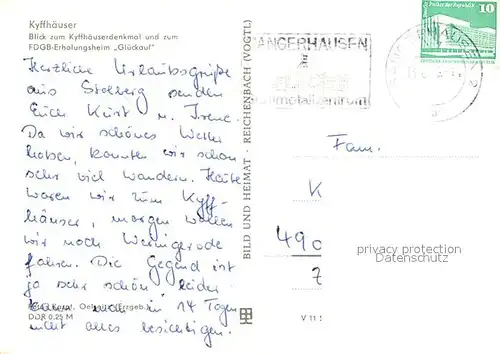 AK / Ansichtskarte Kyffhaeuser Kyffhaeuserdenkmal zum Erholungsheim Glueckauf Kat. Bad Frankenhausen