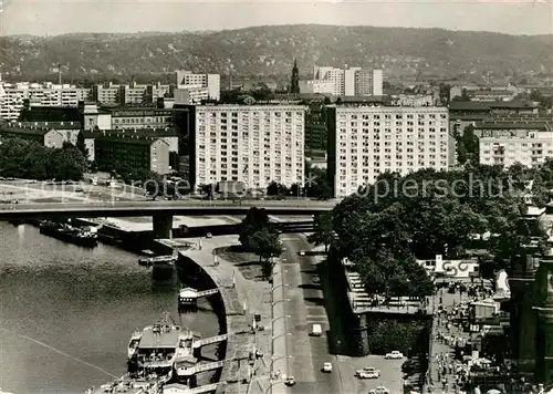 AK / Ansichtskarte Dresden Fliegeraufnahme Bruehlsche Terrasse und Bruecke Kat. Dresden Elbe