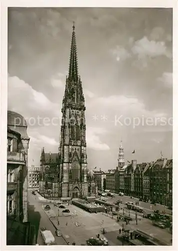 AK / Ansichtskarte Hamburg Nikolaikirche und Hopfenmarkt Kat. Hamburg