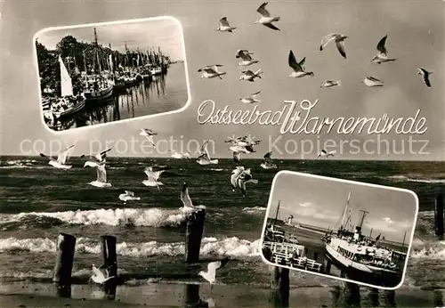 AK / Ansichtskarte Warnemuende Ostseebad Personenschiff Hafen Moewen Kat. Rostock