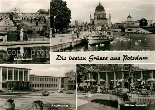 AK / Ansichtskarte Potsdam Schloss Sanssouci Hauptbahnhof Hafen Mitropa Gaststaette  Kat. Potsdam