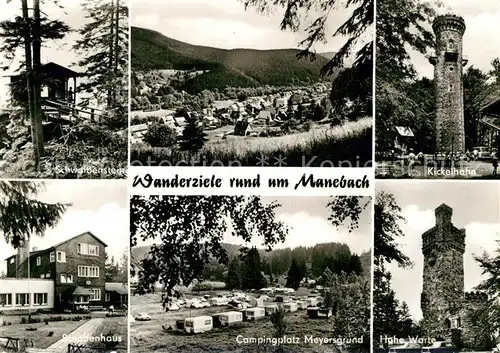 AK / Ansichtskarte Manebach Kinkelhahn Hohe Warte Campingplatz Meyersgrund Schwalbenstein Schoeffenhaus  Kat. Ilmenau