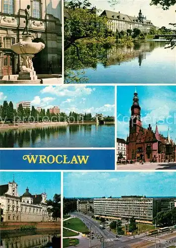 AK / Ansichtskarte Wroclaw Rathaus Museum Brunnen Kat. Wroclaw Breslau
