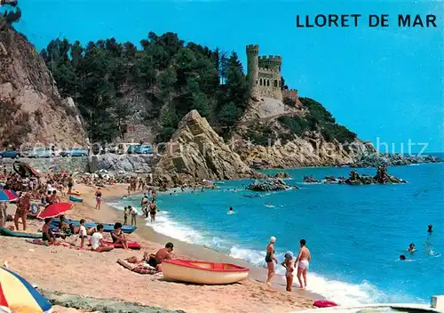AK / Ansichtskarte Lloret de Mar Playa Strand Kueste Burg Kat. Costa Brava Spanien