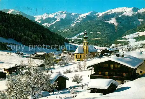 AK / Ansichtskarte Oberau Wildschoenau Tirol Winterpanorama Schidorf gegen Schatzberg Alpen