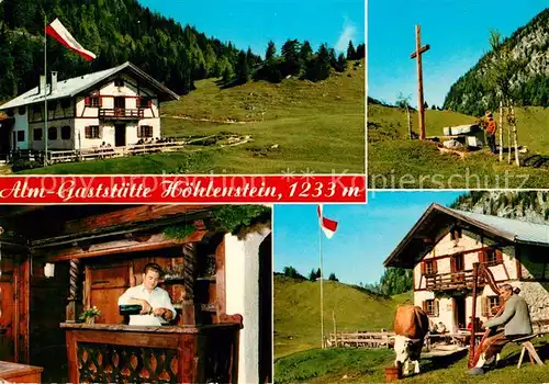 AK / Ansichtskarte Woergl Tirol Alm Gaststaette Hoehlenstein Gipfelkreuz Almvieh Kuh
