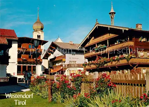 AK / Ansichtskarte Westendorf Tirol Ortsmotiv mit Kirchturm Kat. Westendorf