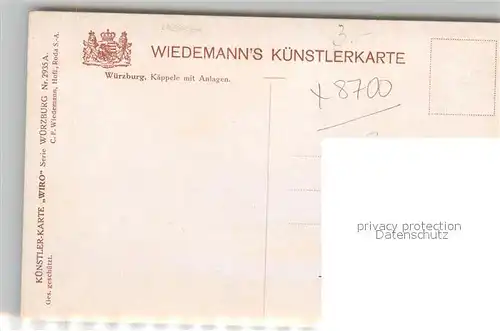 AK / Ansichtskarte Verlag WIRO Wiedemann Nr. 2935 A Wuerzburg Kaeppele mit Anlagen  Kat. Verlage