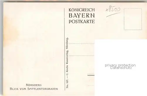 AK / Ansichtskarte Kley Nuernberg Spittlertorgraben  Kat. Kuenstlerlitho