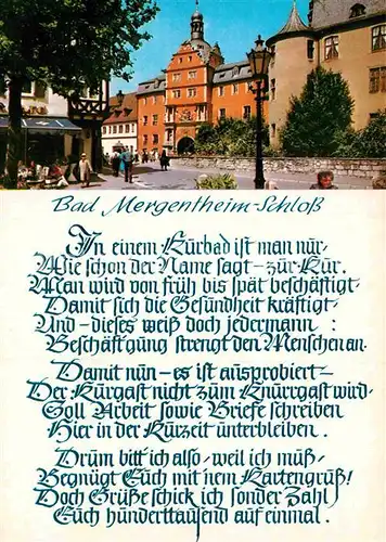 AK / Ansichtskarte Bad Mergentheim Schloss Gedicht Kat. Bad Mergentheim