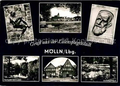 AK / Ansichtskarte Moelln Lauenburg Eulenspiegelstadt Schmalsee Museum Marktplatz Grundloser Kolk Kat. Moelln