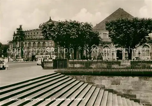 AK / Ansichtskarte Dresden Semper Oper und Italienisches Doerfchen Kat. Dresden Elbe