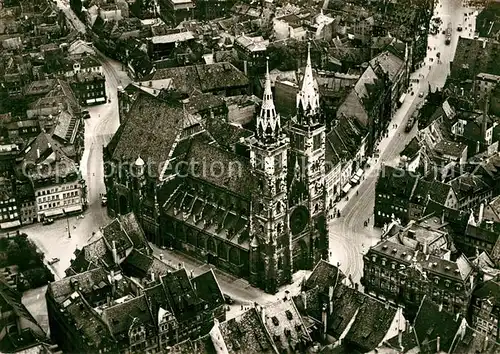 AK / Ansichtskarte Nuernberg St. Lorenzkirche Fliegeraufnahme Kat. Nuernberg