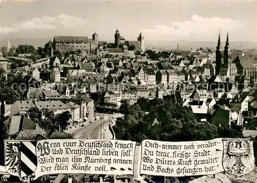 AK / Ansichtskarte Nuernberg mit Burg Sebalduskirche  Kat. Nuernberg