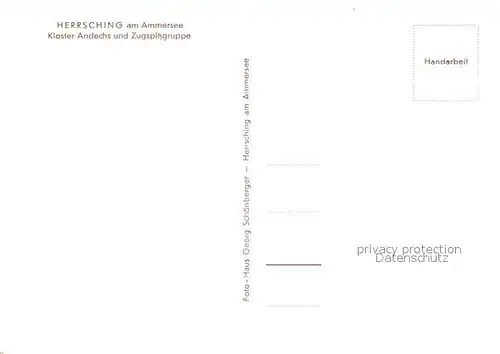 AK / Ansichtskarte Herrsching Ammersee Fliegeraufnahme mit Kloster Andechs und Zugspitzgruppe Kat. Herrsching a.Ammersee