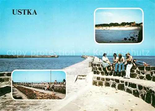 AK / Ansichtskarte Ustka Kurpark Hafen  Kat. Stolpmuende Pommern