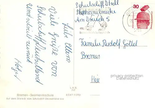 AK / Ansichtskarte Bremen Seemannschule auf dem Deck des Schulschiffes Kat. Bremen
