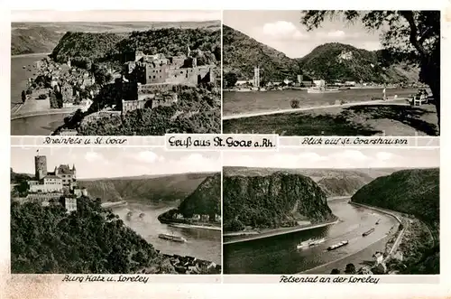 AK / Ansichtskarte St Goar Rhein Burg Rheinfels Burg Katz Loreley  Kat. Sankt Goar