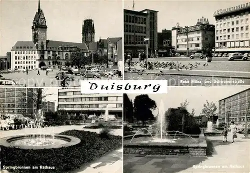 AK / Ansichtskarte Duisburg Ruhr Rathaus Springbrunnen am Rathaus  Kat. Duisburg