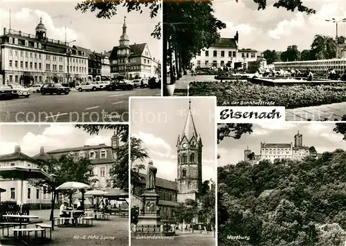 AK / Ansichtskarte Eisenach Thueringen Markt Bahnhofstrasse Wartburg Lutherdenkmal Hohe Sonne Kat. Eisenach