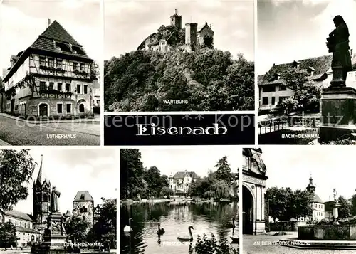 AK / Ansichtskarte Wartburg Eisenach An der Georgenkirche Bach Denkmal Lutherhaus Warteburg Kat. Eisenach