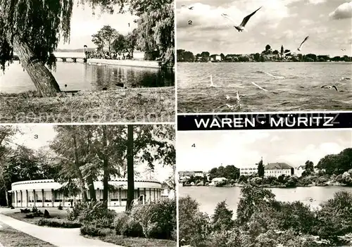 AK / Ansichtskarte Waren Mueritz Blick zur Kietzbruecke Teilansicht Gasthaus Mueritzring Tiefwarensee Kat. Waren Mueritz