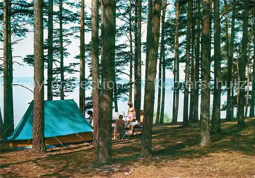 AK / Ansichtskarte Swornegacie Na biwaku Camping am See