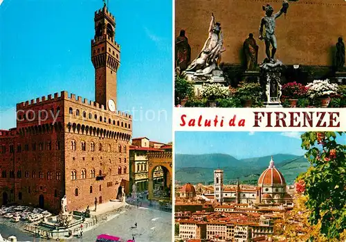 AK / Ansichtskarte Firenze Toscana Palazzo Vecchio Kathedrale Santa Maria del Fiore Skulpturen Kat. Firenze