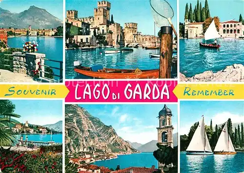 AK / Ansichtskarte Riva del Garda Panorama Kueste Hafen Schloss Kirche Segelboot Kat. 